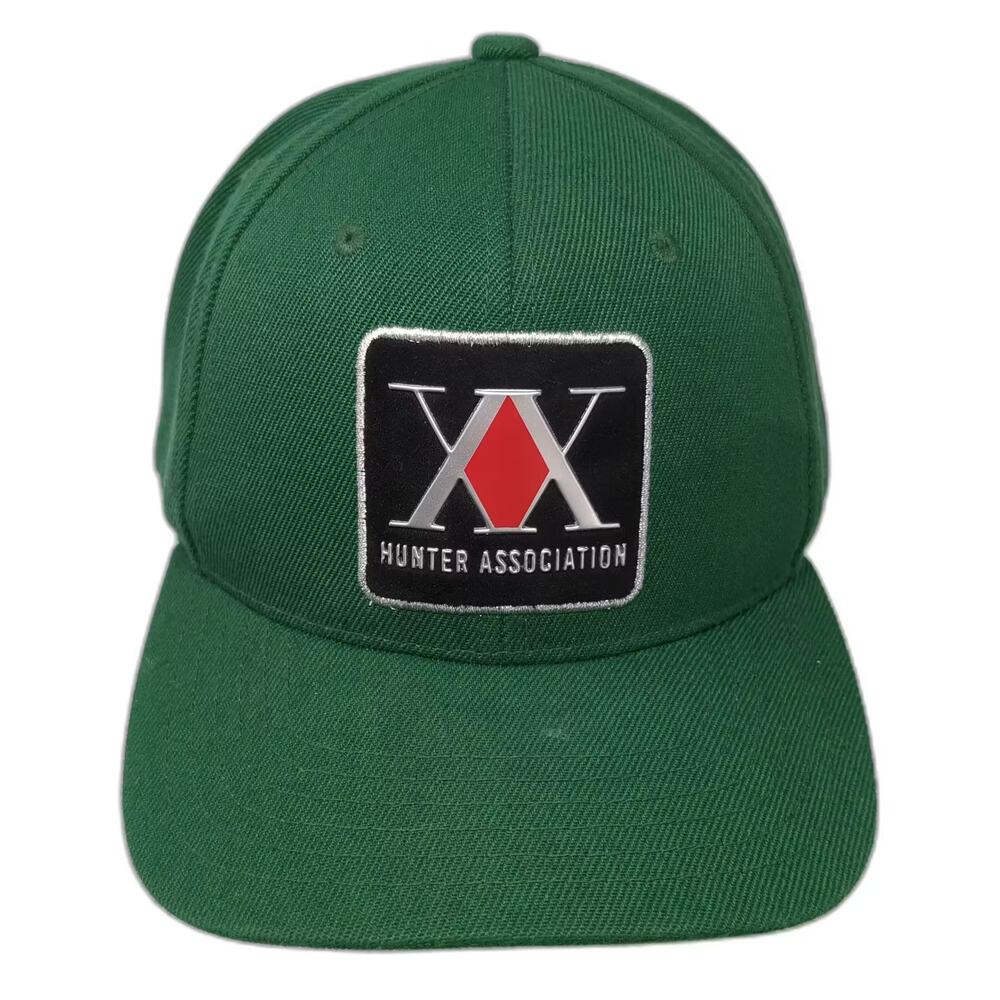 Hunter x Hunter Association Snapback Hat Green Black OS Adjustable Anime Patch